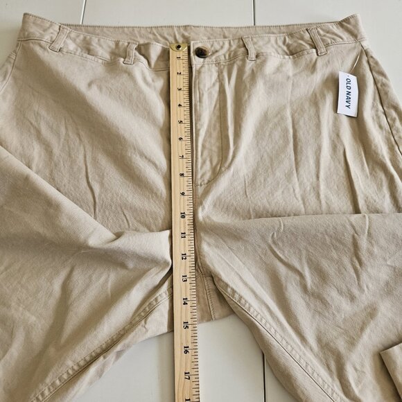 Old Navy Pants Womens 18 Beige Twill Cotton Stretch High Waist Wide Leg Coastal - Picture 5 of 16